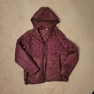 Men's Old Navy XL Tall Maroon Hooded Puffer Jacket